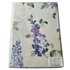 The Company Store VINTAGE TWIN FLAT Sheet Lilac Purple Flower 100% Cotton